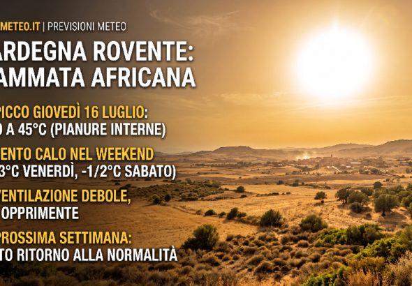 Fiammata Africana sulla Sardegna