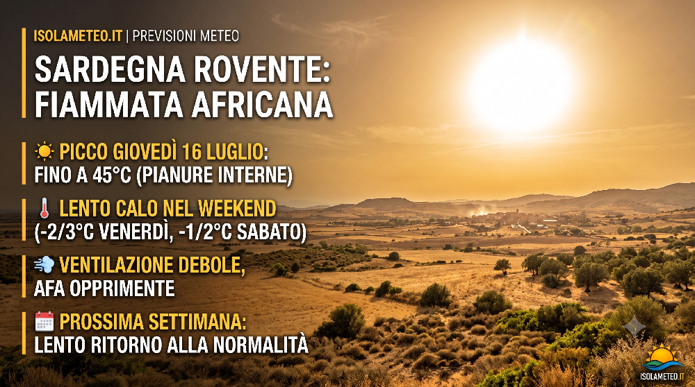 Fiammata Africana sulla Sardegna