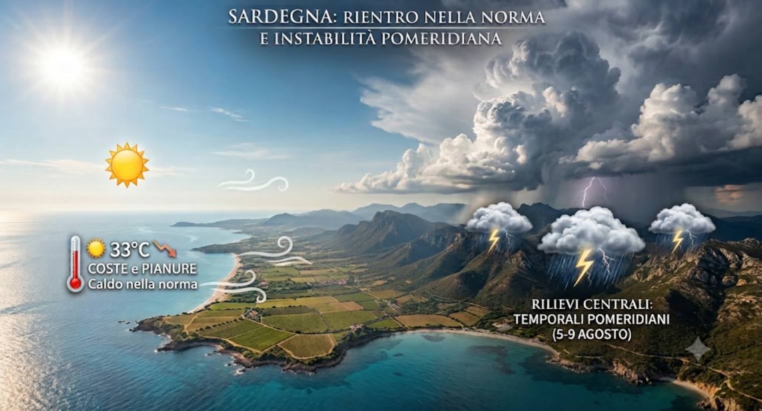 Caldo nella norma e instabilità pomeridiana