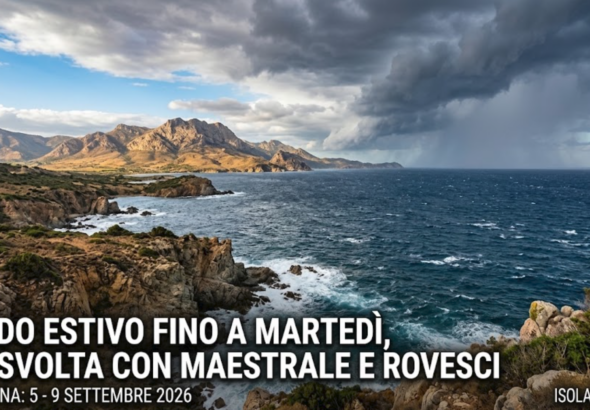 CALDO ESTIVO FINO A MARTEDÌ, POI SVOLTA CON MAESTRALE E ROVESCI