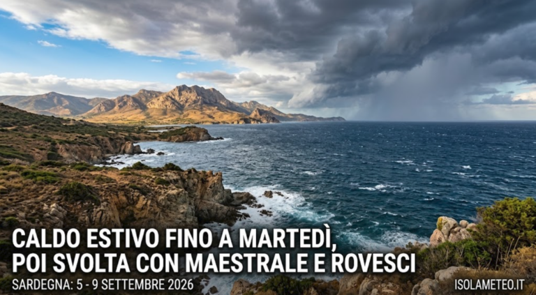 CALDO ESTIVO FINO A MARTEDÌ, POI SVOLTA CON MAESTRALE E ROVESCI