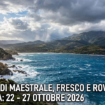 Weekend di Maestrale, Calo Termico e Rovesci Sparsi prima della Rimonta Anticiclonica (22 – 27 Ottobre 2026)